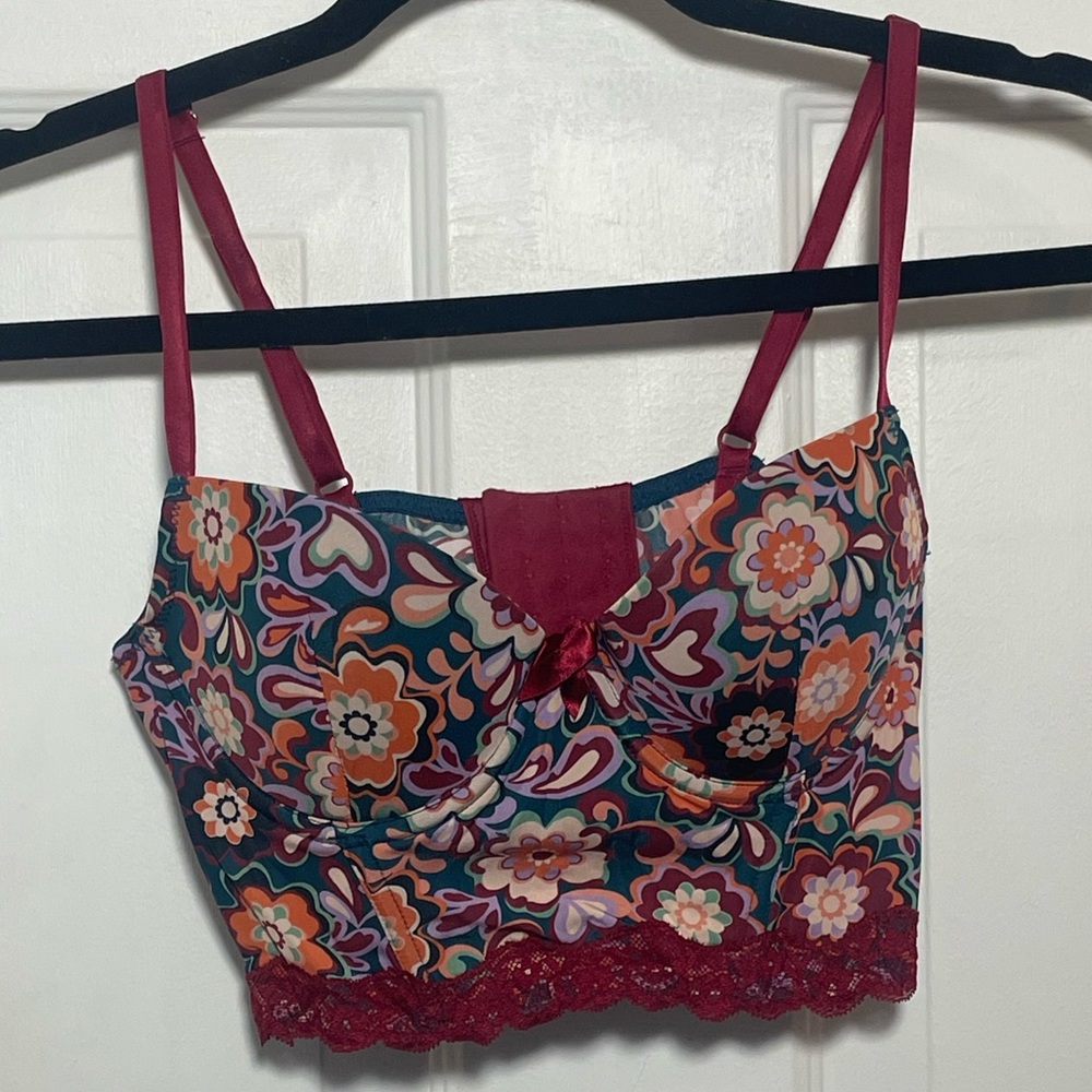 Adore Me Multicolored Floral Corset Bra